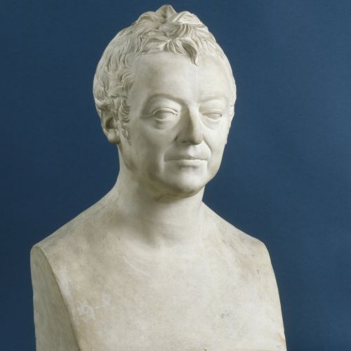 Die Büste des Schweizer Historikers entstand im Zusammenhang mit einem Auftrag des Kronprinzen Ludwig von Bayern, der 17 Kolossalbüsten bedeutender Zeitgenossen für die spätere Walhalla bei Regensburg in Marmor ausführen ließ.