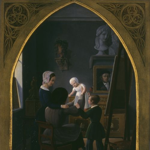 Die enge Verbundenheit der einzelnen Familienmitglieder wird in Jacob von Diecks Porträt mittels Berührung, Gesten und Blickkontakt zum Ausdruck gebracht